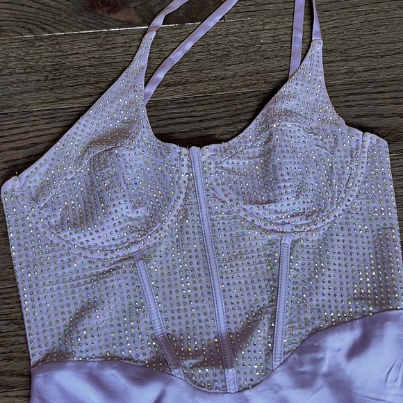 Elegant Lavender Halter Dress - Picture 4 of 4